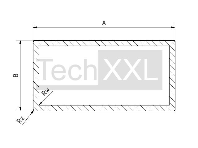 Téglalap alakú cső 50x30x2 Rw/Rz0,5 wie HH300RER28