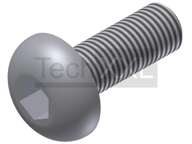Half-round screw ISO 7380 M4x16 galvanized