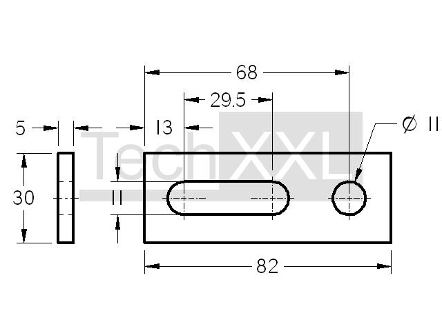 Connecting plate 82x30x5 M10-M10 wie HSOAP8230511