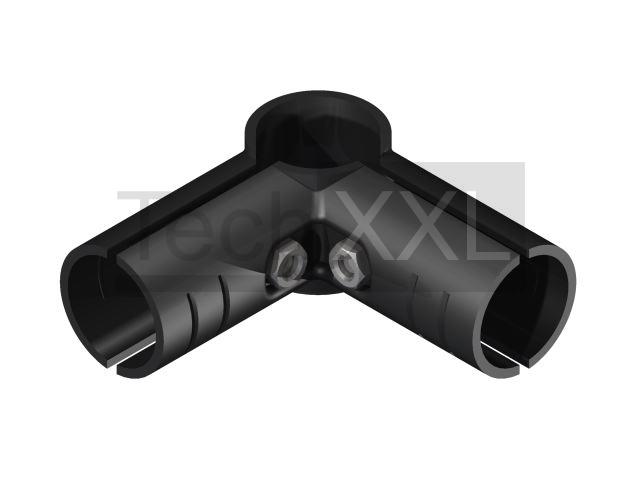 Basic connector D28, 2-sided 90°, black compatible to Bosch DF-2B