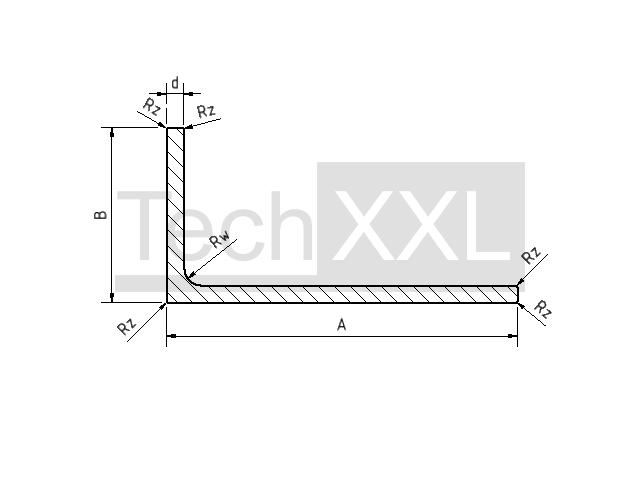 Profil unghi 80x40x3 Rw/Rz0.5 wie HH300WP75